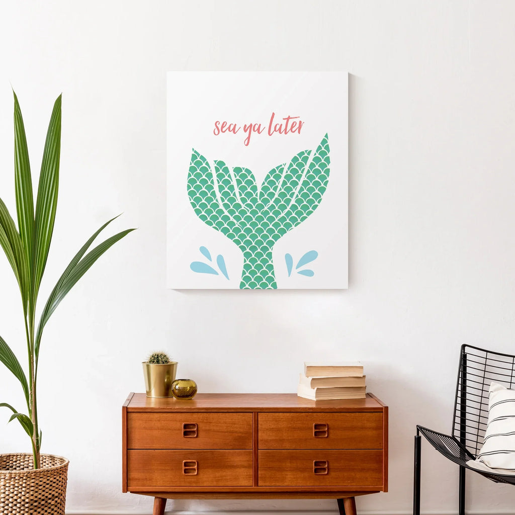 Creative Products Sea Ya Later Mermaid 20x24 Canvas Wall Art