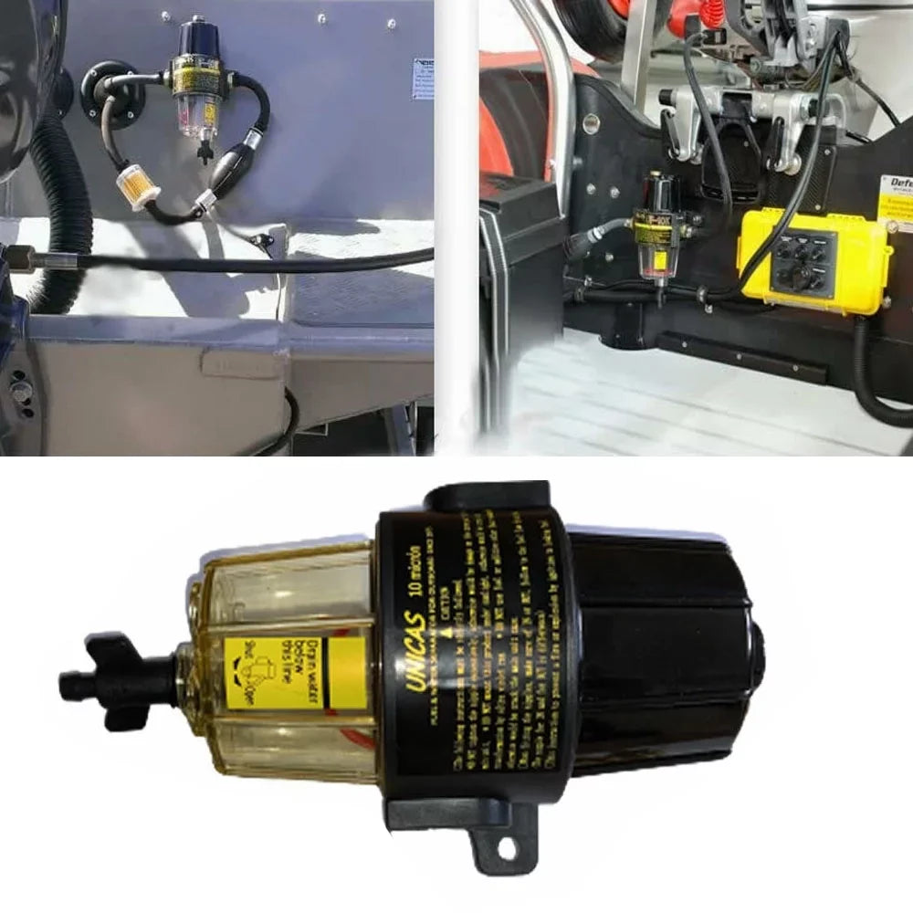 ACA UF-10K Fuel Filter liquid Separator Assembly With Clear Bowl for Yamaha Suzuki Tohatsu Mercury Outboard Engine