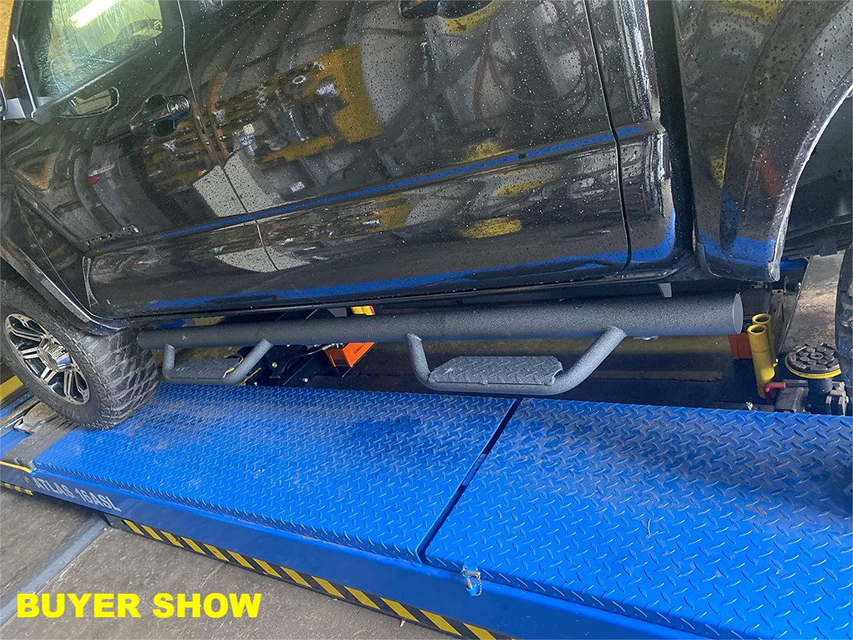 Kojem Side Steps Nerf Bars for 2005-2023  Tacoma Double/Crew Cab Matte Black Running Board Hoop Bar Door Dropped Steps