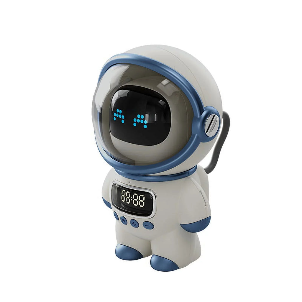 Astronaut-Shaped Smart Bluetooth Speaker with Clock, Alarm, FM Radio, Sleep Night Light and TF Card Support