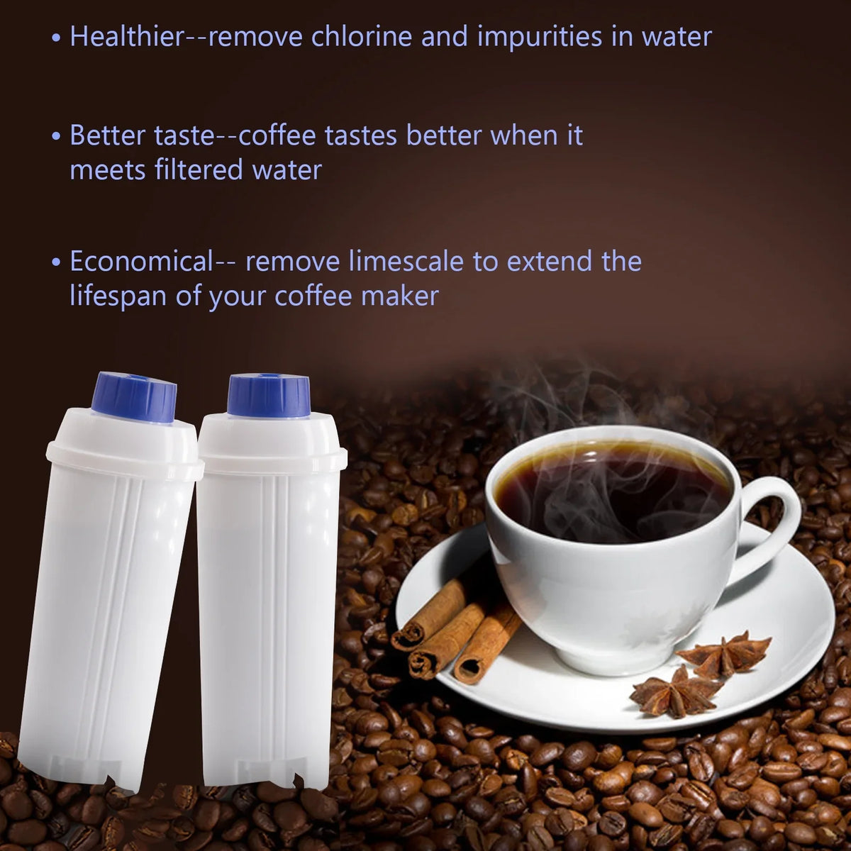 4Pcs Coffee Replacement Filter Cartridge Replacement Filter Coffee Filter matching with Delonghi DSL C002 Maker Machine Coffee Machine Accessory liquid Filter for Coffee Maker