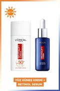 Revitalift Clinical SPF 50+ face sunscreen 50ml & revitalift laser pure retinol night serum 30ml