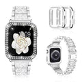 Mosonio suitable with  Watch Band 42mm with Case Women, Jewelry Replacement Metal Wristband Strap with 2 Pack Bling PC Protective shield for iWatch Series 3/2/1(Silver) Silver 42 mm