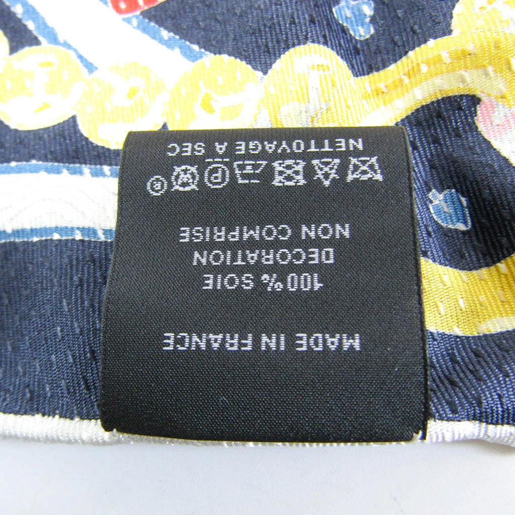 Pre-Owned Hermes LOSANGE DAME DE COEUR Women's Silk Scarf Multi-color,Navy,White (Good)