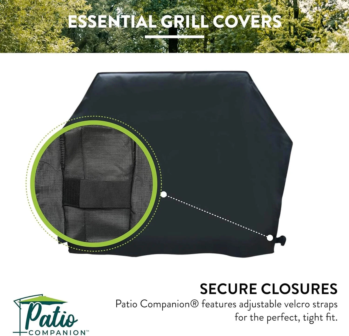 Black. Patio Companion Essential, 80 Inch BBQ Grill shield, 1 Year Warranty, Heavy-Duty Material, Waterproof and climate impervious, Gas Grill protector for Weber, Char Broil, Broil King, Etc