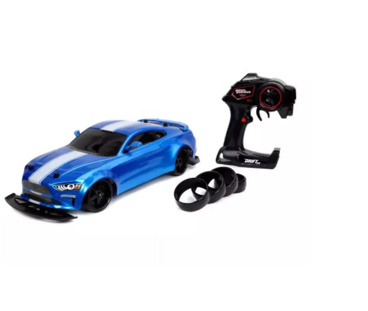 Jada Fast & Furious Elite Drift RC Jakob's  Mustang GT Remote Control Vehicle 1:10 Scale- Blue