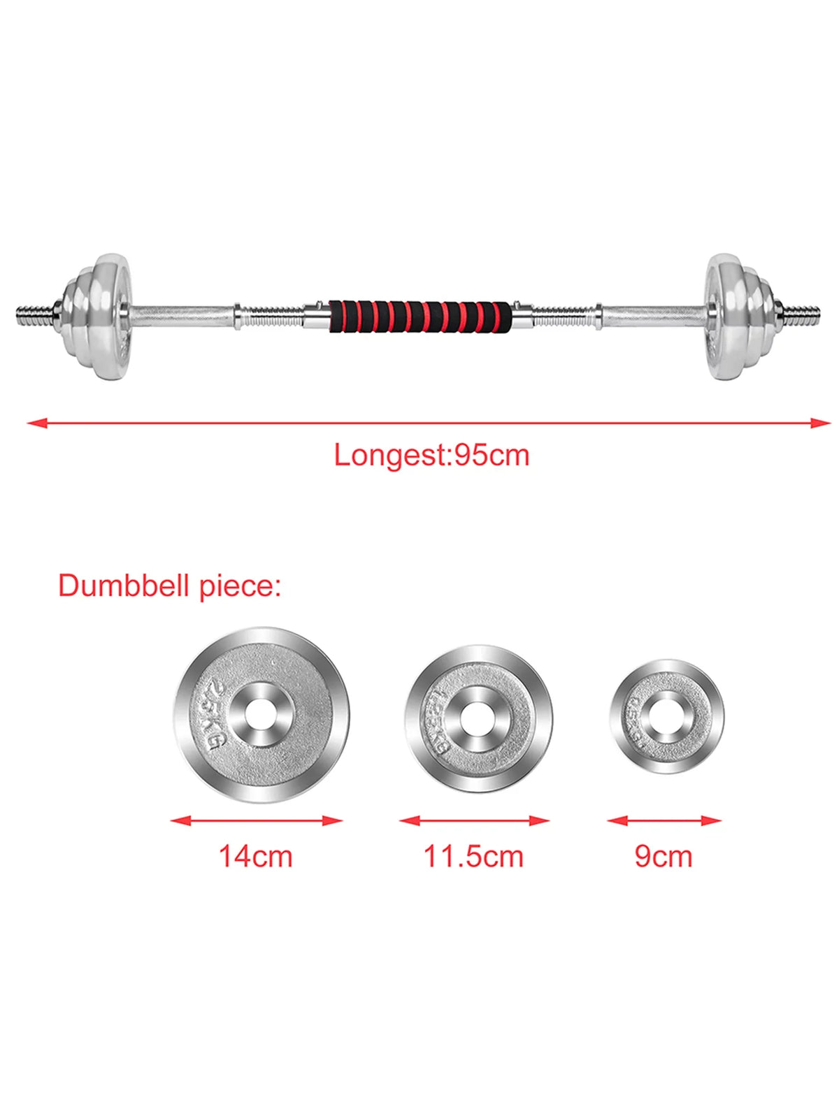 FANNYC 60lbs Weightlifting Dumbbell Barbell Dumbbell Adjustable Weights Dumbbells Set Barbell Rubber Workout Dumbbells with Ergonomic Handles for Strength Training with 4 Modes