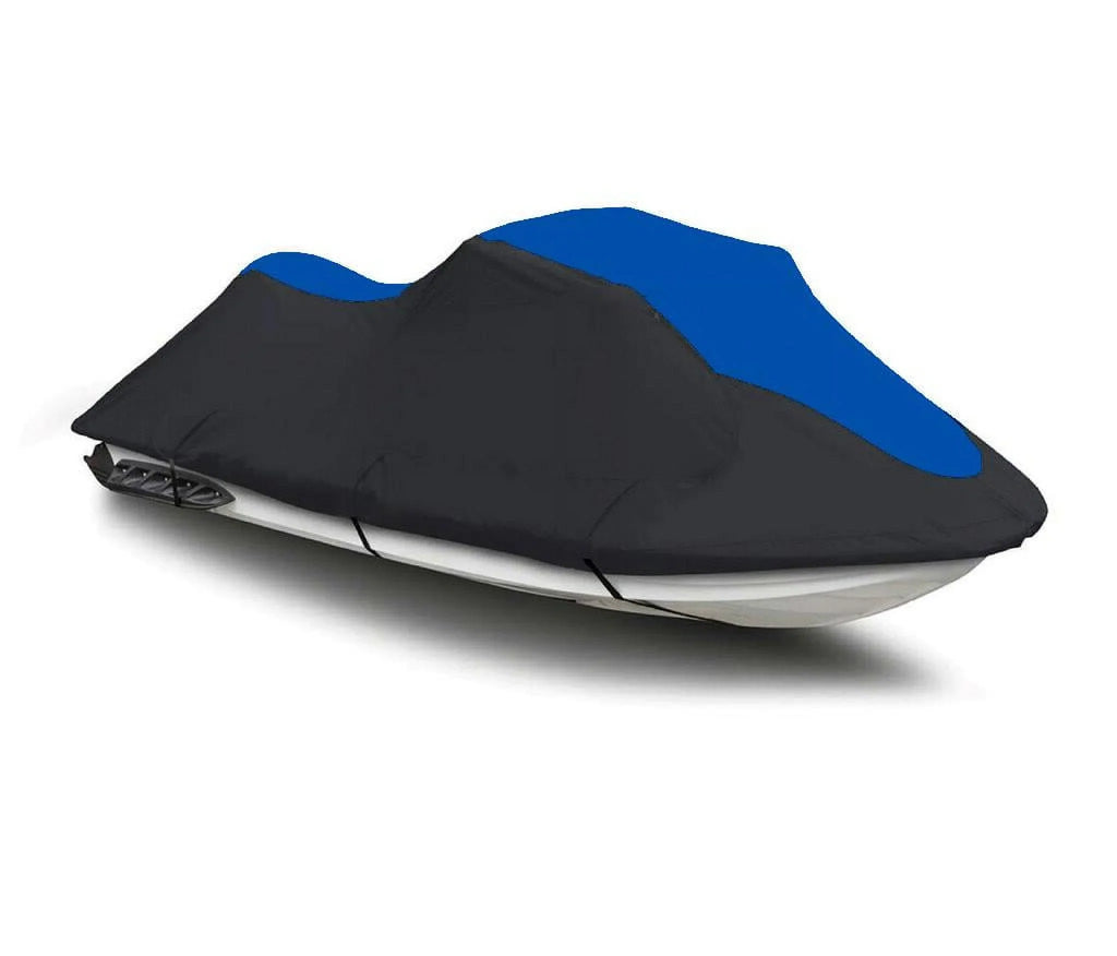 BLACK / BLUE HEAVY-DUTY, 600 DENIER shield appropriate for Kawasaki ZXi 1100 1996 1997 1998 1999 2000 2001 2002 2003 Jet Ski protector PWC Covers 2 Seater