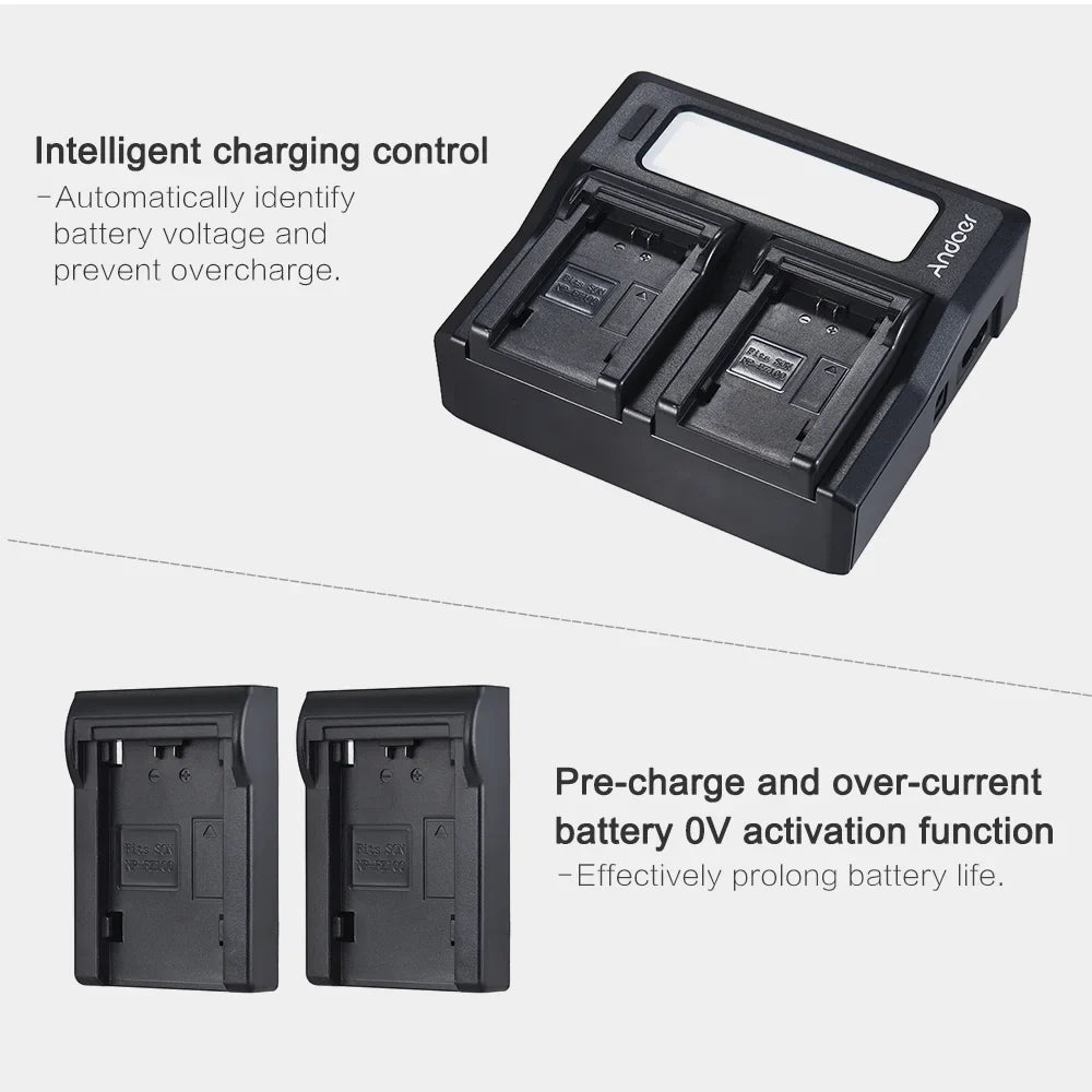 Tomshoo NP-FZ100 Dual Channel LCD Battery Replacement for  A7III A9 A7RIII A7SIII