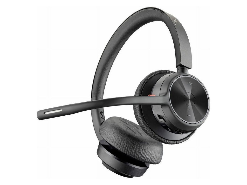 Poly VOYAGER 4300 UC 4320 Headset - Stereo - USB Type A - Wired/Wireless - Bluetooth - 164 ft - 20 Hz - 20 kHz - Over-the-head - Binaural - Ear-cup - 4.92 ft Cable - Noise Cancelling MicrophoneTAA ...