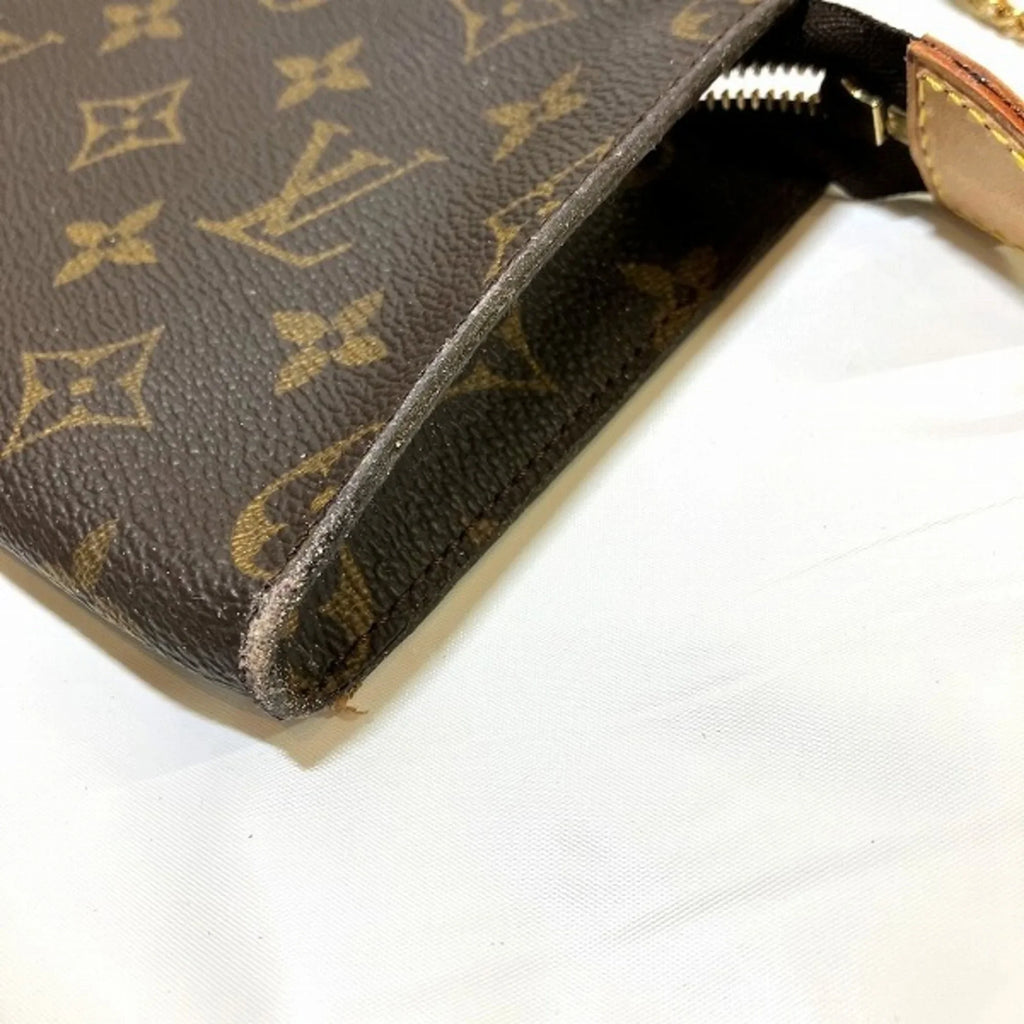 Pre-Owned Louis Vuitton Monogram Petit Baguette PM M42238 with Pouch Bag Tote Shoulder Ladies (Fair)