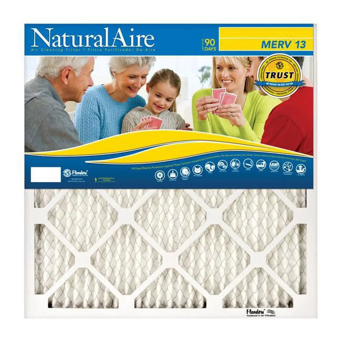 Naturalaire Polyester Synthetic Pleated Air Filter - Case of 12. AAF Flanders  20 x 30 x 1 in