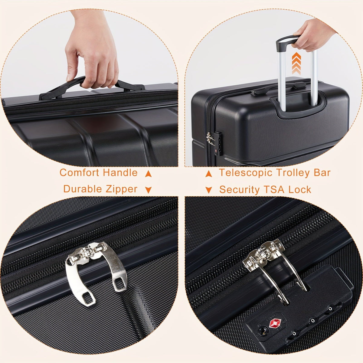 Lightweight Carry-On Trolley Suitcase – TSA Lock, Durable Double Spinner Wheels – Secure & Convenient Travel Case for Jetsetters