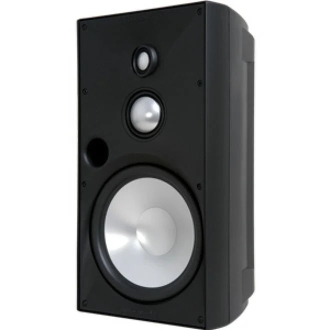 SpeakerCraft Outdoor Elements OE8 Three Outdoor Bookshelf, Wall Mountable Speaker, 150 W RMS, Black