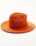 Shyanne Women's Vented Straw Fedora Rust Copper One Size