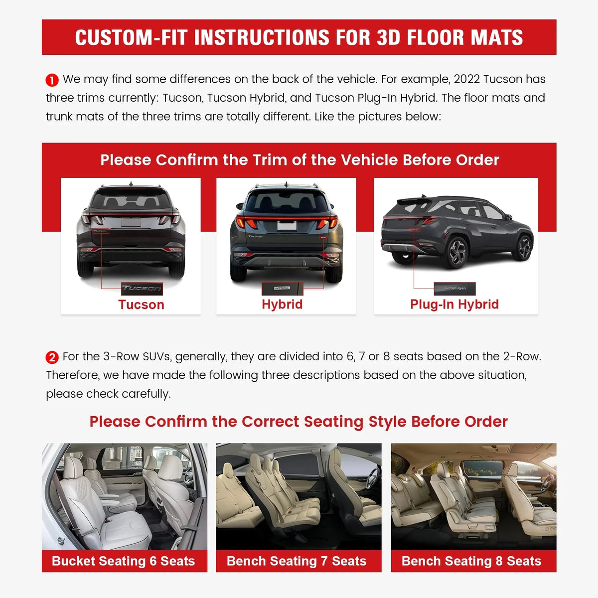 Ikon Motorsports 3D TPE Floor Mats + Trunk Mat appropriate with 2023-2024  X1 U11 Black All climate Waterproof Anti-Slip Floor Liners Full Set Car Interior Accessories Rear Trunk Tray Cargo Mats 4PC