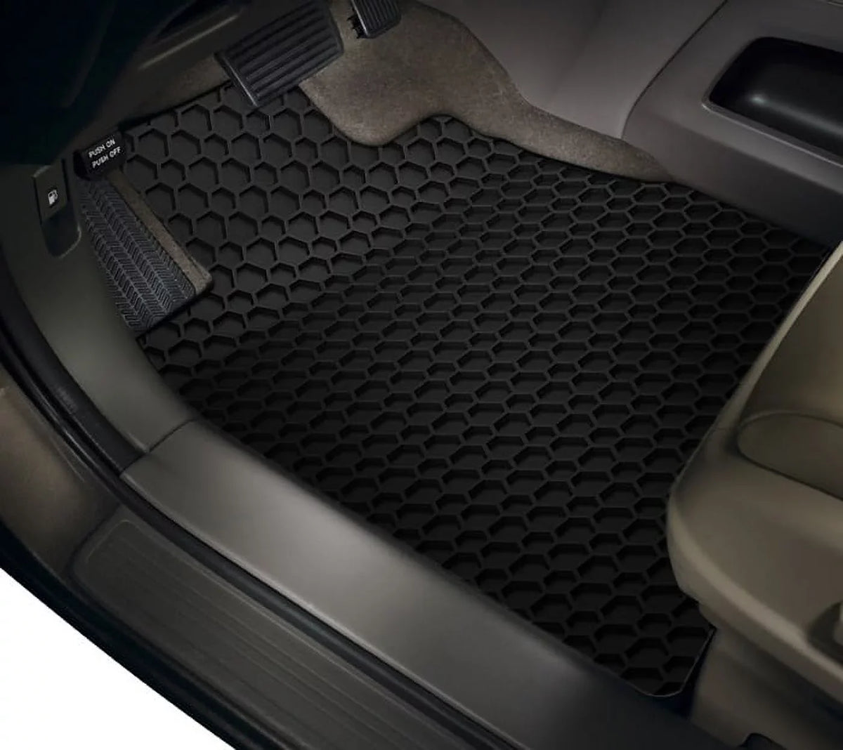 ToughPRO - Two Front Mats suitable with CHRYSLER Pacifica - All climate Heavy Duty (Made in USA) - Black Rubber - 2017
