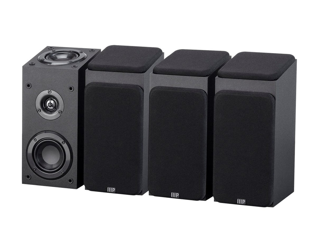 Immersive Home Theater System - Black With 8 Inch 200 Watt Subwoofer. Monoprice Premium 5.1.4-Ch