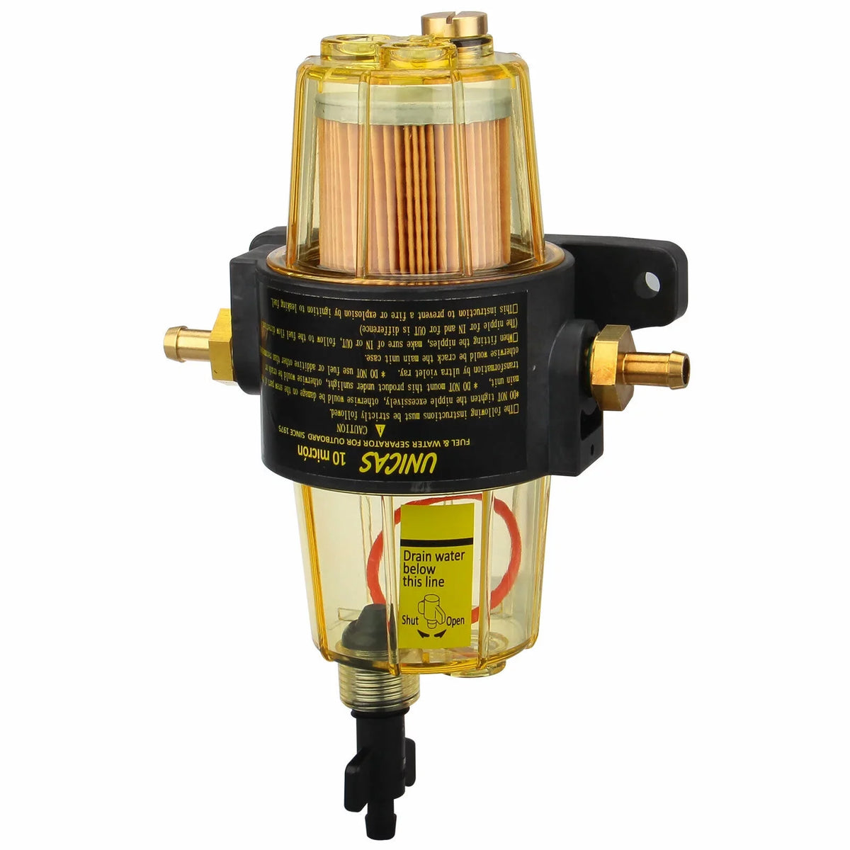 ACA UF-10K Fuel Filter liquid Separator Assembly With Clear Bowl for Yamaha Suzuki Tohatsu Mercury Outboard Engine