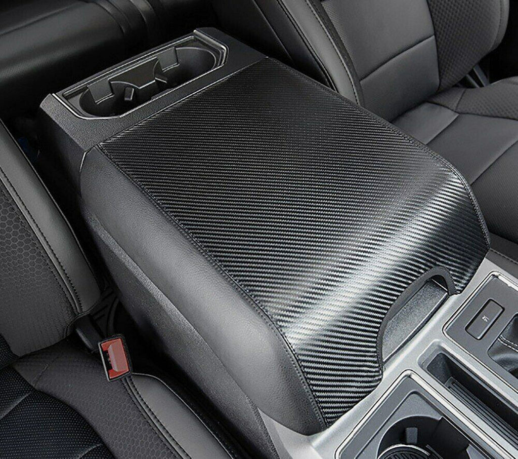 Teledu Leather Center Console Armrest wrap Pad Protector F150 Carbon