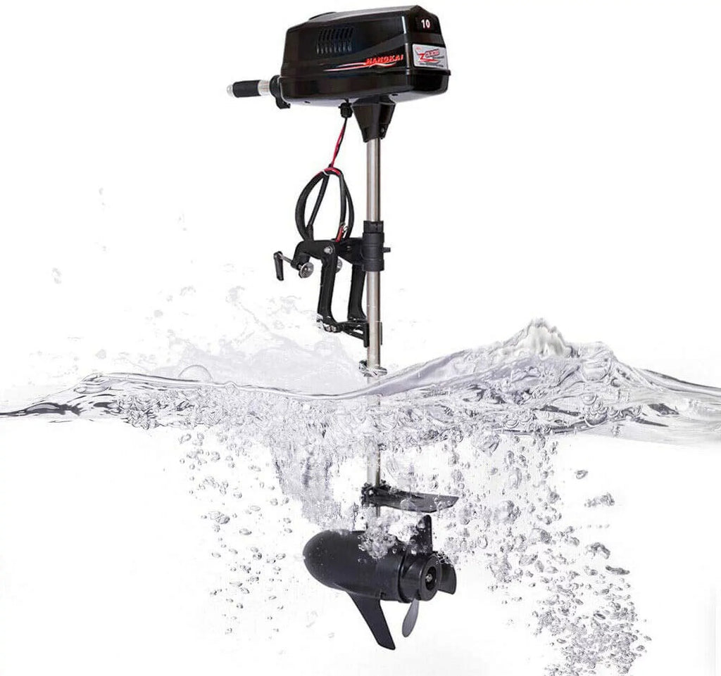Miumaeov 10HP Electric Outboard Motor Brushless ship Engine Tiller Control Heavy Duty Outboard Trolling Motor 60V 2200W Fishing vessel Engine for Kayak Fishing vessel Canoe Trolling Propeller