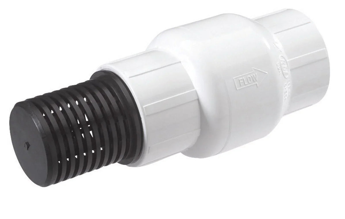 PVC Spring Check Valve-Foot Valve 1001-15FV. NDS KBI 1-1/2 In