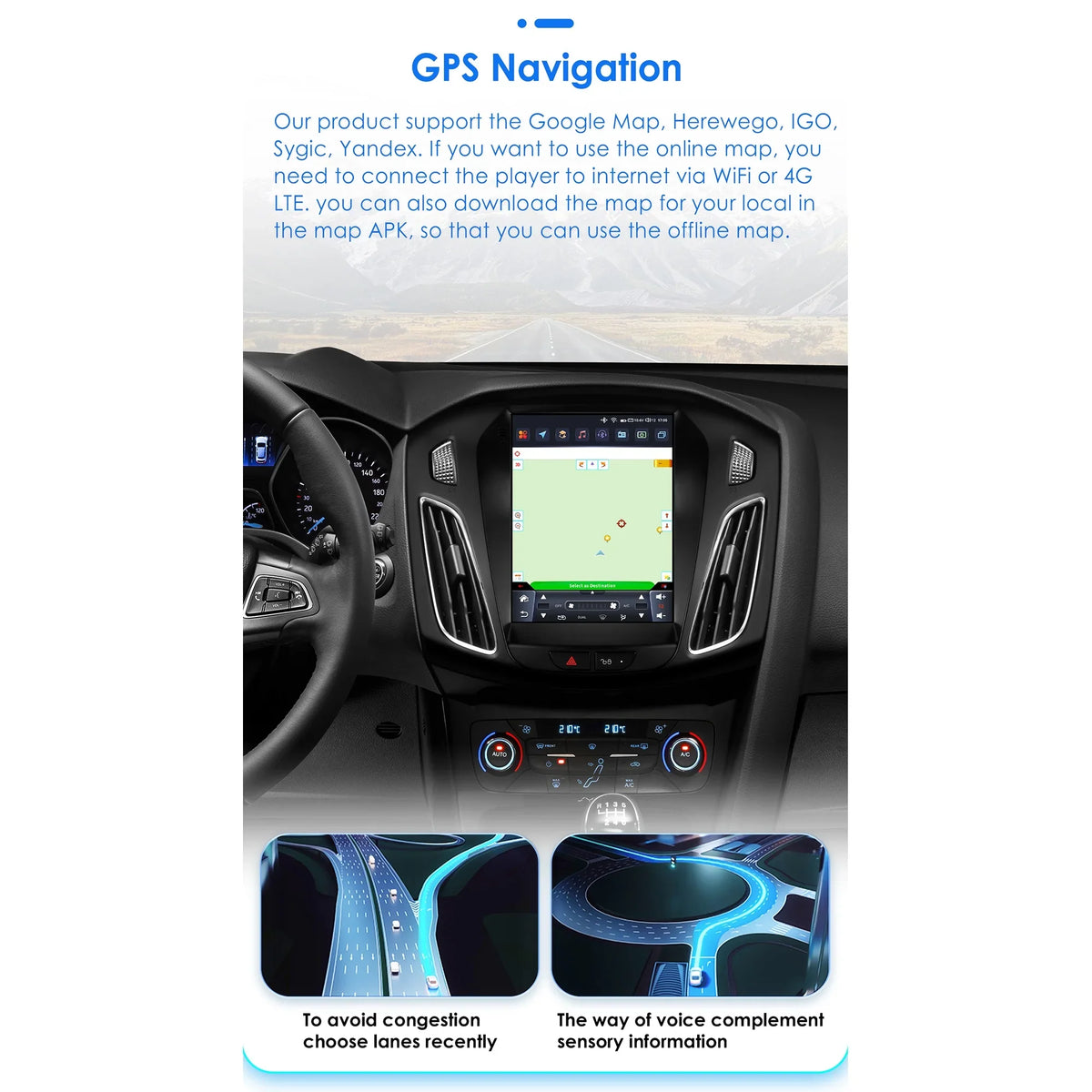 Carplay Android 13.0 Wifi Bluetooth 4+32GB RDS 9.7" Car Stereo Radio Head Unit GPS Navigation Player For  Focus 2011 2012 2013 2014 2015 2016 2017 2018 2019