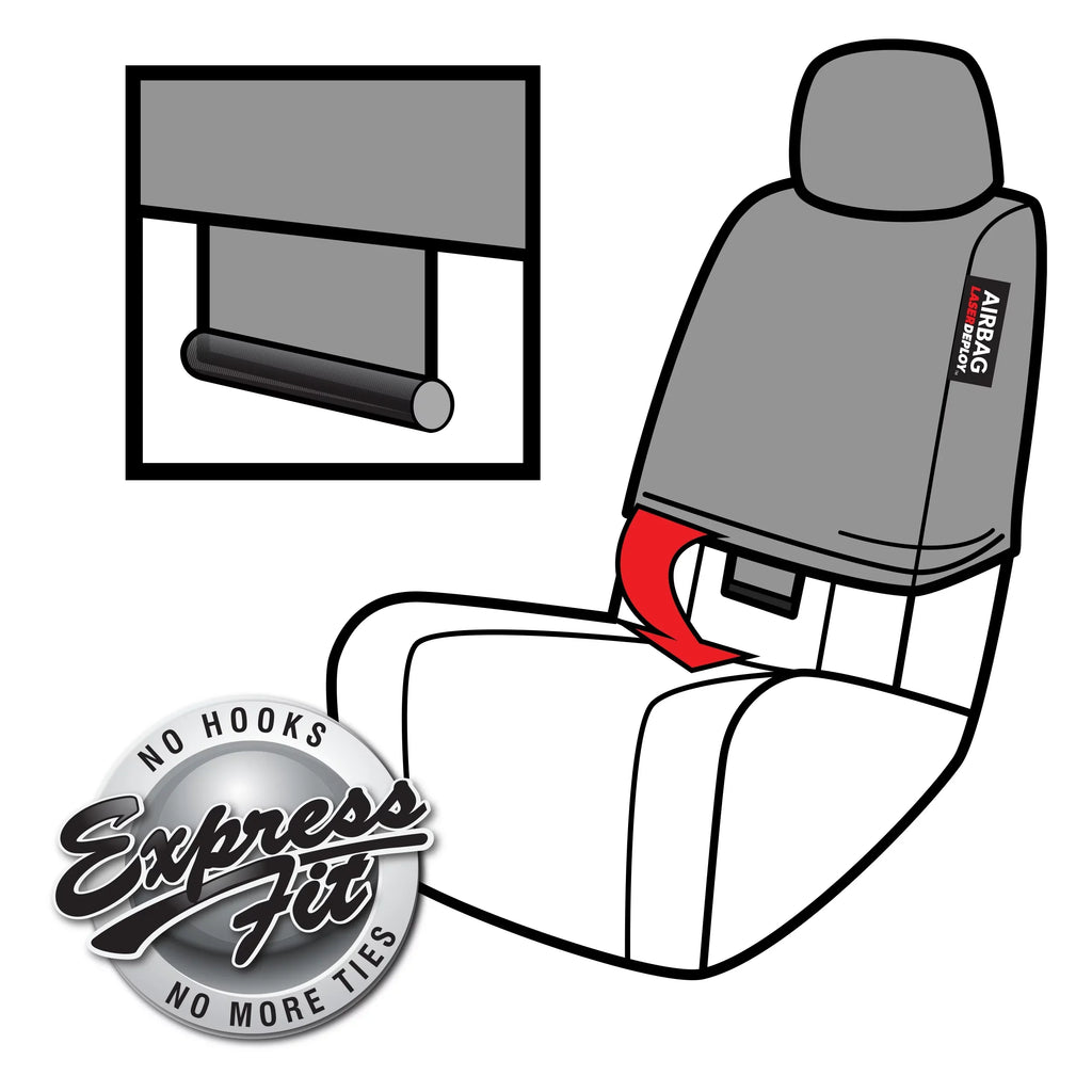 Genuine Dickies 2 Piece Prestige Front Car Seat Covers Vegan Leather Beige, 806514