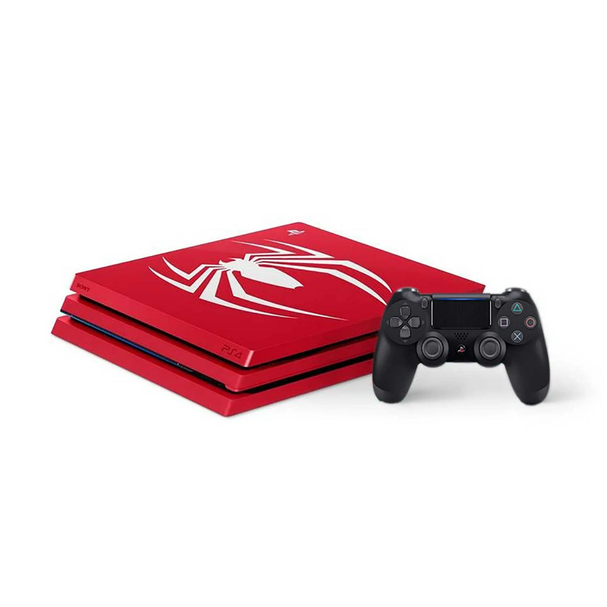 PlayStation 4 Pro 1TB Gaming Console Spider-Man Limited Edition with Charging Dock HDMI Cable 2 Controller Bolt Axtion Like New