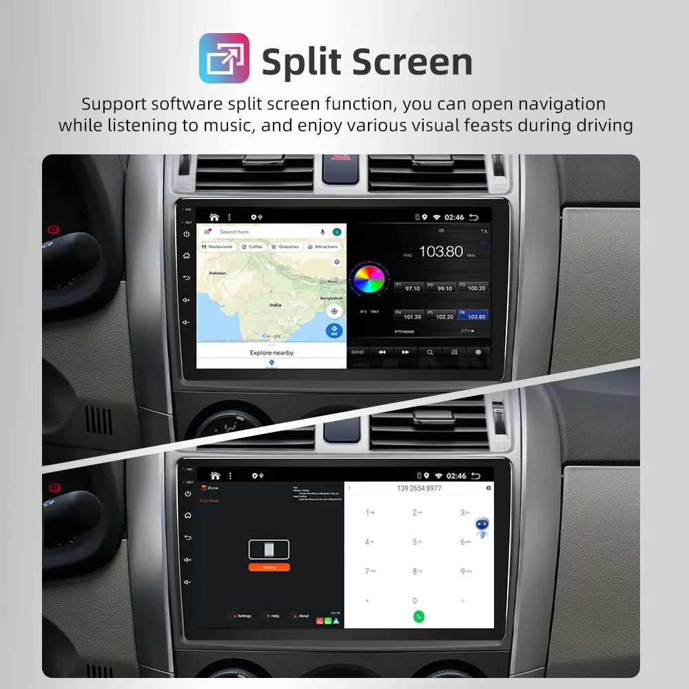 JMANCE Android 10 Car Stereo for  Sienna 2011-2014 9" Touch Screen Radio Support Wireless  CarPlay Andriod Auto