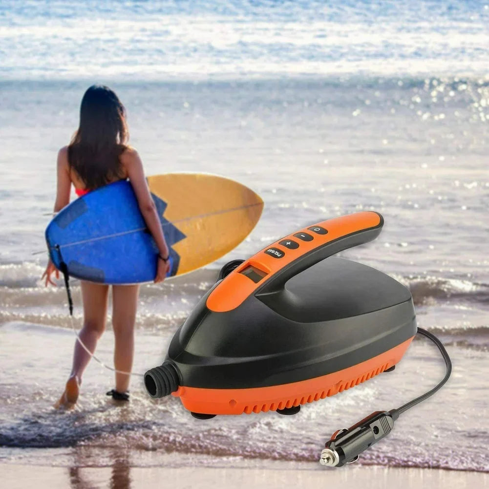 PXIWS 16PSI 12V Orange Intelligent Electric Air Pump High Pressure 2-Stage Paddle Board Pump