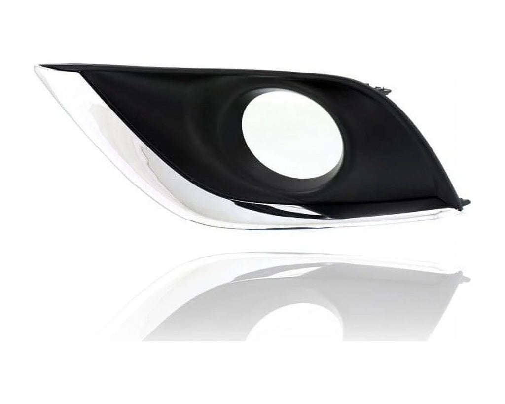 Fog Light wrap - matching/Replacement for '15-19 Nissan Versa Sedan SV/SE/SL- Bezel With Hole Black & Chrome Molding - Pair, Left Driver + Right Passenger Set - 622566W80A, 622576W80A