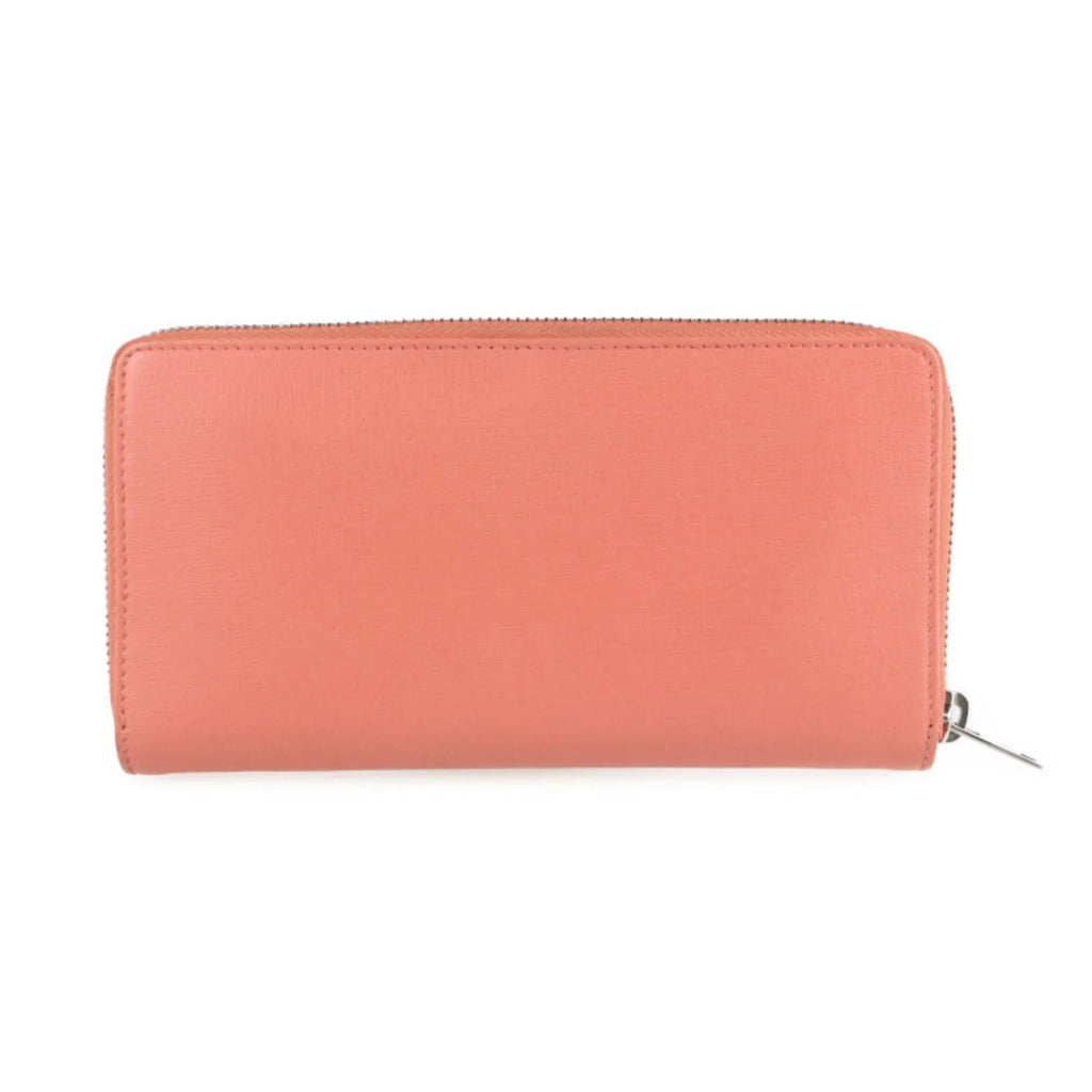 Pre-Owned BALENCIAGA Balenciaga essential long wallet 519641 leather salmon pink round zipper (Good)