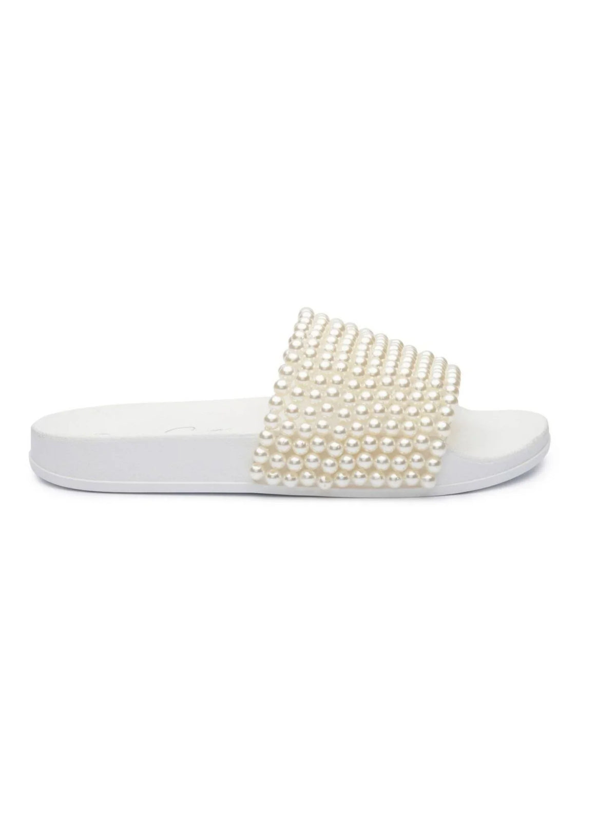 JESSICA SIMPSON Womens Ivory Pool Slide Beaded Saycie Round Toe Slip On Slide Sandals Shoes 8 M