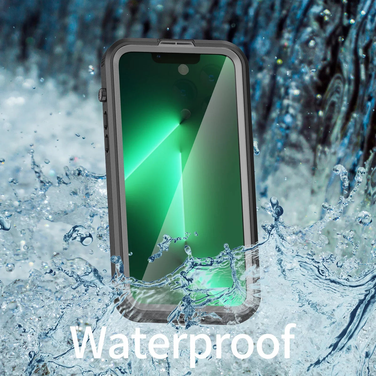 for iPhone 14 Pro 6.1" Case Waterproof, Built-in 6H Screen Protector [Real 360][IP68 Underwater][14FT Military Dropproof][Dustproof][matching with MagSafe] for iPhone 14 Pro - Black