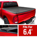 MaxMate Soft Quad-fold Truck Bed Tonneau protector appropriate with 2002-2018 Dodge Ram 1500; 2003-2023 2500 3500; 2019-2023 Classic | 6'4" (76") Bed | TCD484011