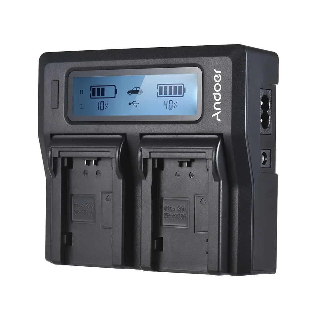 Tomshoo NP-FZ100 Dual Channel LCD Battery Replacement for  A7III A9 A7RIII A7SIII