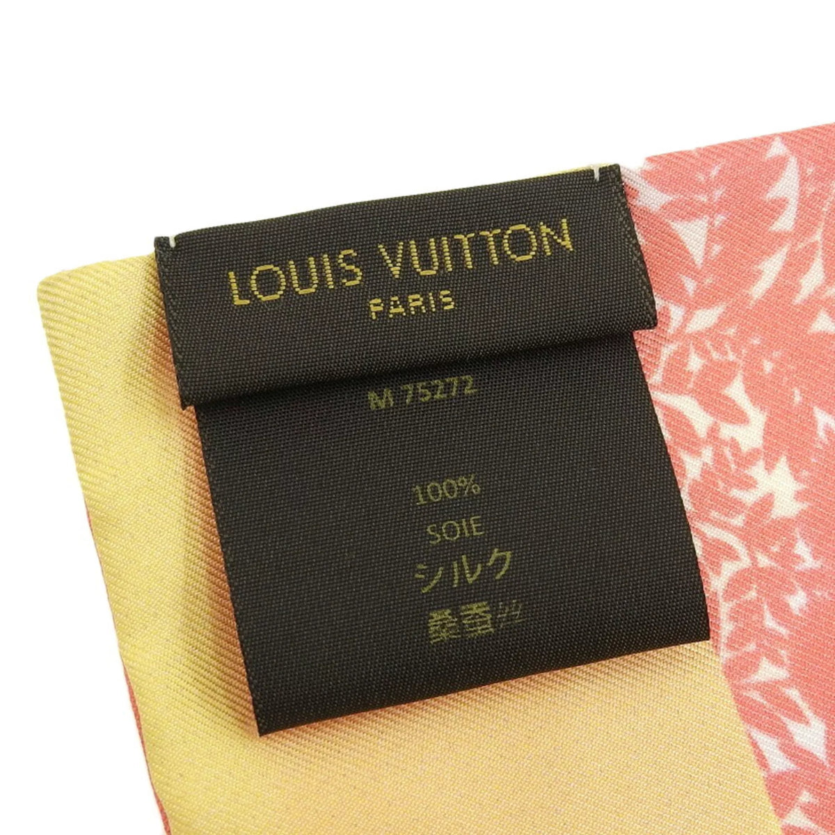 Pre-Owned Louis Vuitton LOUIS VUITTON Bandeau Tropical Flower Scarf Silk Pink Yellow M75272 (Good)