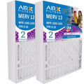 16x25x5 Air Filter MERV 13 Comparable to MPR 1500 - 2200 & FPR 9 matching with Lennox X6670 Air Filter 2 Pack by AIRX FILTERS WICKED CLEAN AIR.