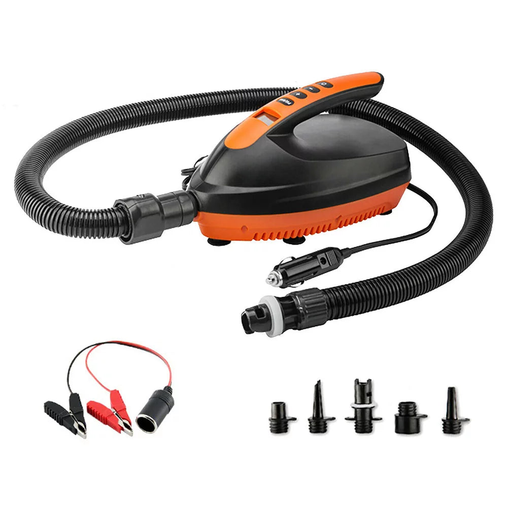 PXIWS 16PSI 12V Orange Intelligent Electric Air Pump High Pressure 2-Stage Paddle Board Pump