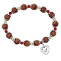 8 mm Red Stretch Bracelet with Holy Spirit Boxed. Mcvan BR343 7.5 in
