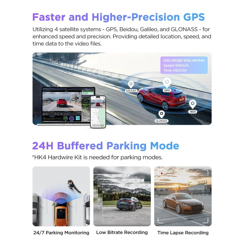 VIOFO A229 PRO 1CH 4K Front Dashcam with WiFi, GPS, and  STARVIS 2