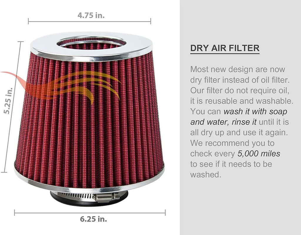 Rtunes Racing Cold Air Intake Kit + Filter Combo RED appropriate For 08-12 Scion xB