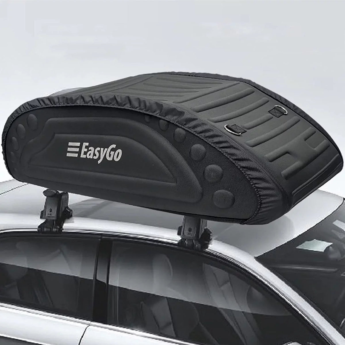 EasyGoProduct Aerodynamic Car Rooftop Cargo Carrier Bag - Soft Roof Top Luggage Bag for All Vehicles SUV with/Without Rack  Hard Sides - 4 Adjustable Straps  8 Cubic Feet - Fold Flat Storage Bag