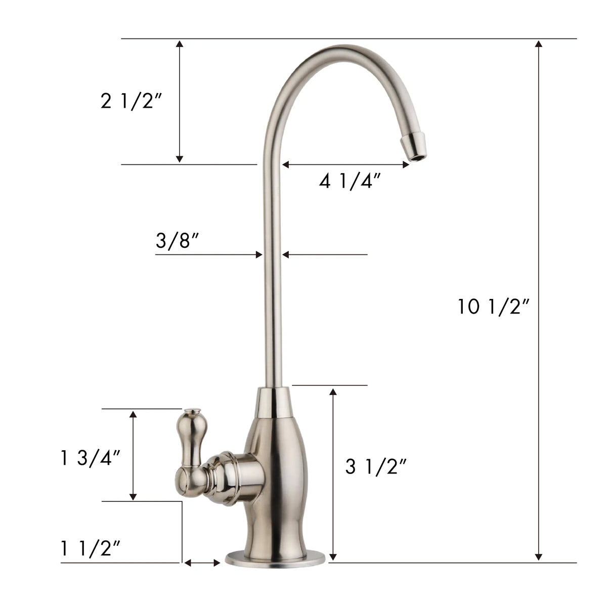 iSpring GK1-BN Heavy Duty Reverse Osmosis, High Spout Kitchen Bar Sink Drinking moisture, Contemporary RO Faucet, Brushed Nickel