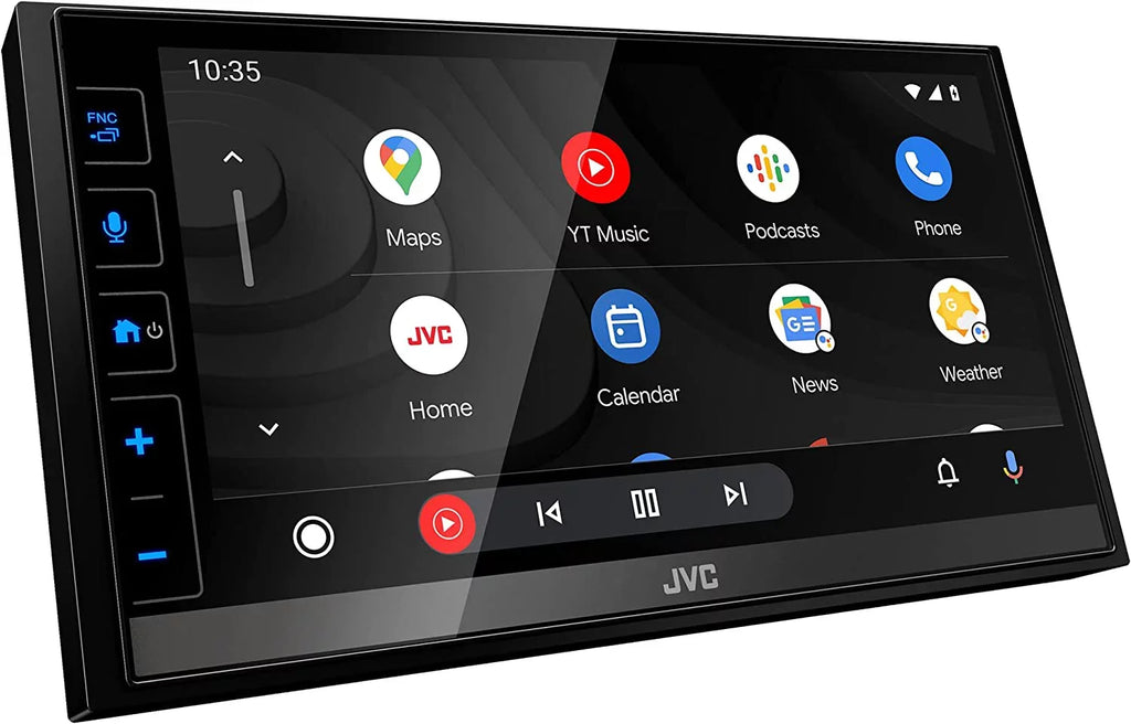 Digital Media Receiver with 6.8" Capacitive Touchscreen,  CarPlay, Android Auto, AM/FM Radio, Maestro Ready, No CD Player. JVC KW-M780BT 2-DIN Car Stereo w/ Backup Camera & SiriusXM Tuner Bundle