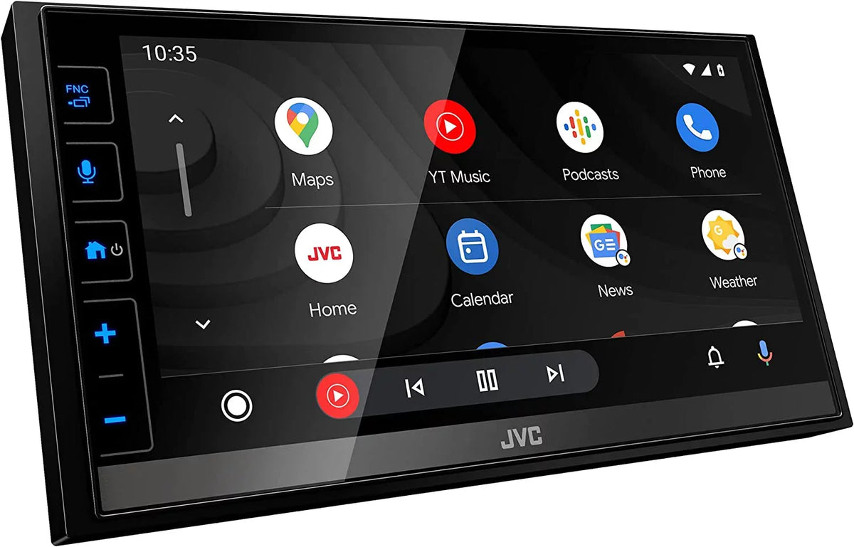 Digital Media Receiver with 6.8" Capacitive Touchscreen,  CarPlay, Android Auto, AM/FM Radio, Maestro Ready, No CD Player. JVC KW-M780BT 2-DIN Car Stereo w/ Backup Camera & SiriusXM Tuner Bundle