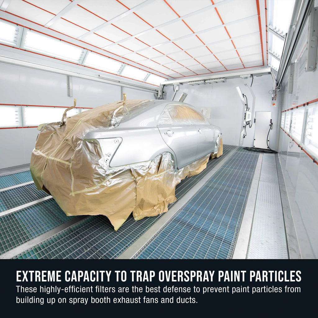 Master Elite Premium Paint Spray Booth Exhaust Filter Roll, 48" x 200' - 18 Gram Heavy-Duty Fiberglass Paint Arrestor - Captures Traps Overspray Paint Particles in Auto Autobody Refinish Booths