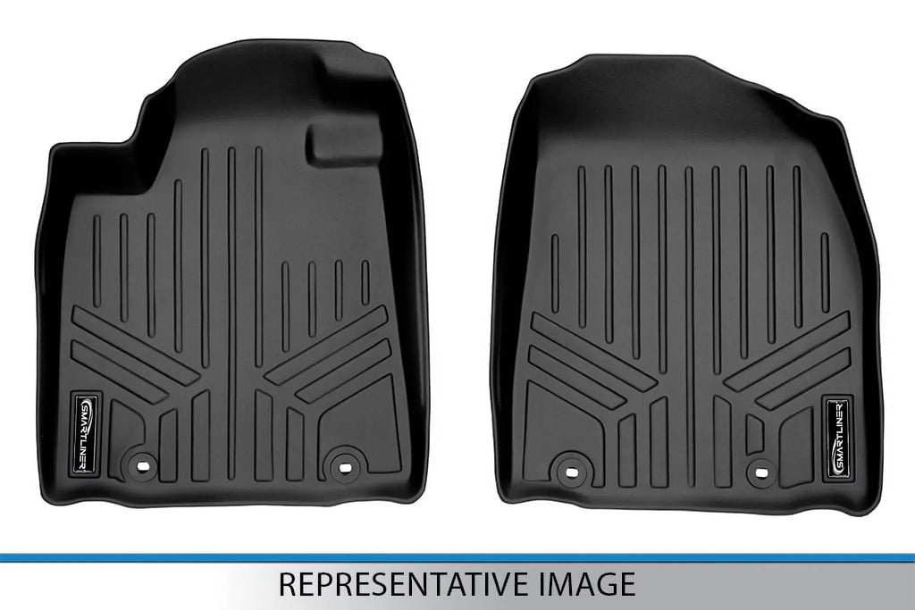 Smartliner SA0518 Custom Fit First Row Floor Mat Liners with Vinyl Flooring for 2020-2021  Transit, Black
