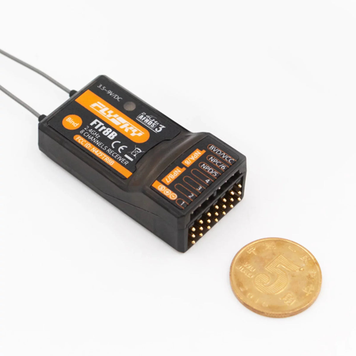 FTr8B 2.4GHz 8CH Receiver for RC Airplane Helicopter Fixed Wing Glider Engineering Vehicle Drone Dual PWMPPMi.BUSS.BUS Output matching with AFHDS3 Transmitters RF Modules PL18 NB4